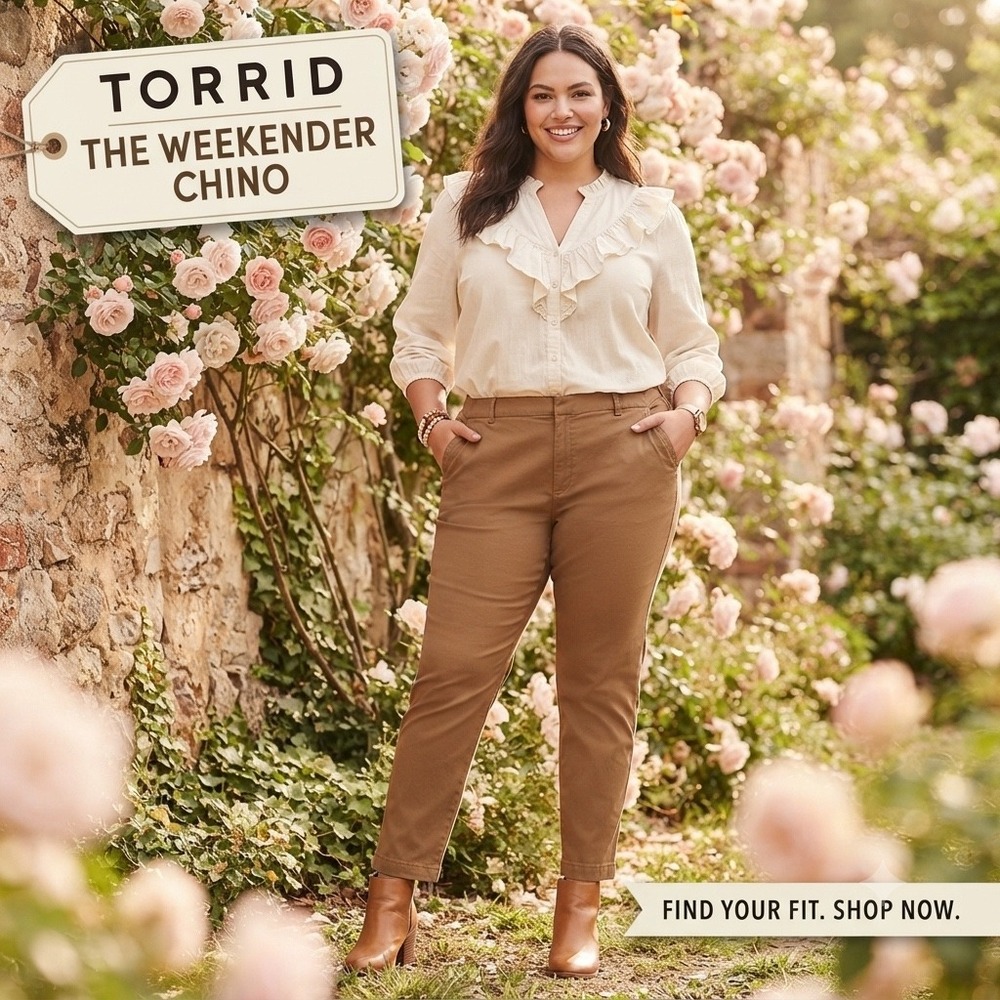 Torrid‎ NWT High Rise Tapered Chino Pants Casual Trousers Pocket Workwear Sz 10R